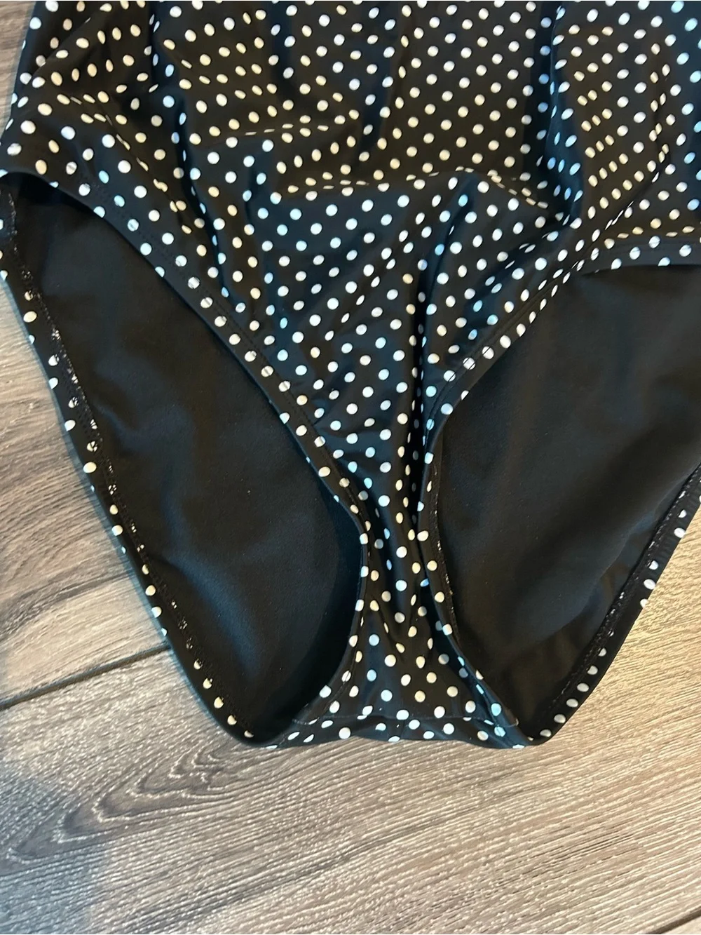 A.N.A. Women’s Black Polka Dot One-Piece Swimsuit Large